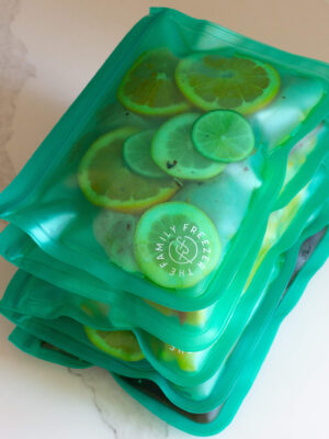 Limited-Edition Teal Reusable Quart Freezer Bags [6 Pack]